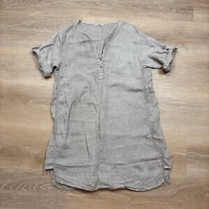 Puro Lino Linen Dress Women's L Color Cream
